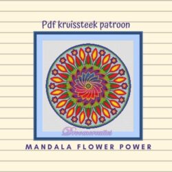 Flower Power mandala borduurpatroon ***