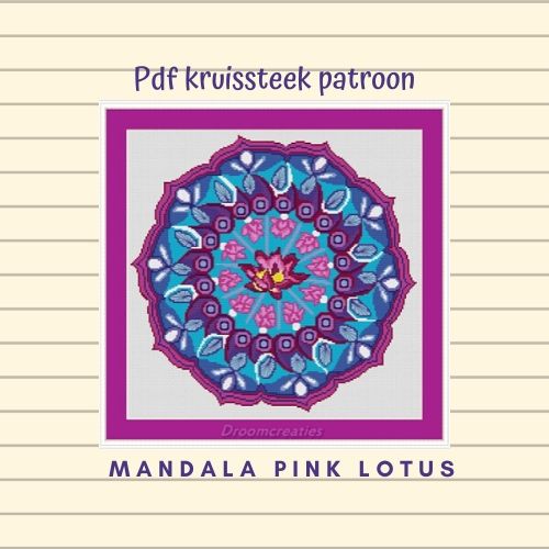 Pink Lotus mandala borduurpatroon ***