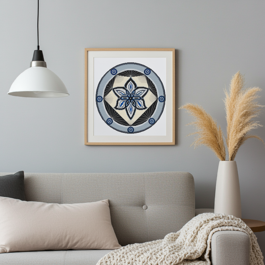 Spotlight Grijs mandala borduurpatroon *** - Afbeelding 2