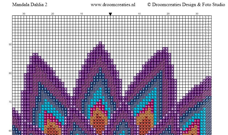 Dahlia mandala borduurpatroon *** - Afbeelding 4
