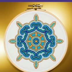 Wheel of Dharma mandala borduurpatroon ***