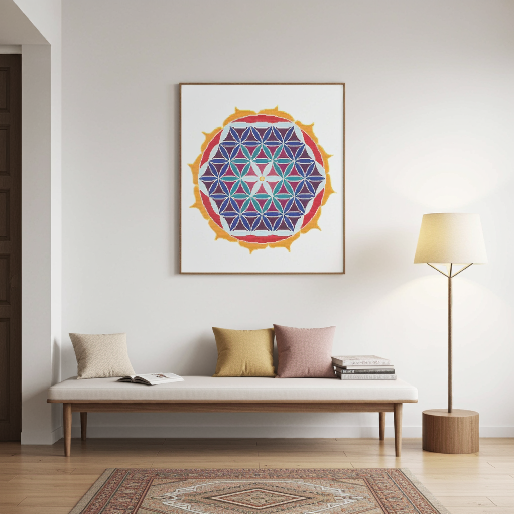 Flower of Life mandala borduurpatroon ** - Afbeelding 2