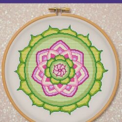 Waterlily mandala borduurpatroon **