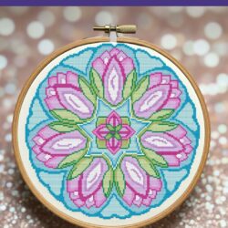 Waterlotus mandala borduurpatroon **