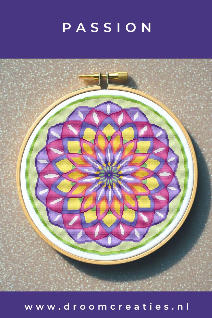 Passion mandala borduurpatroon**